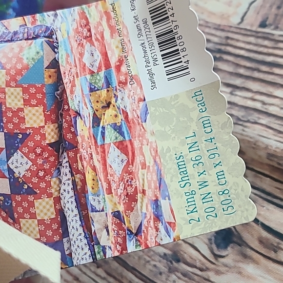 The Pioneer Women Set of 2 Starlight Patchwork King Size Pillow Shams. NWT - Picture 3 of 3